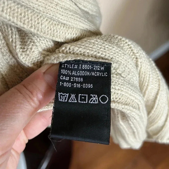 Y2K,Vintage NWOT sweater M. &  L .chunky cable knit,fisherman,front zip,neutral - Picture 11 of 12